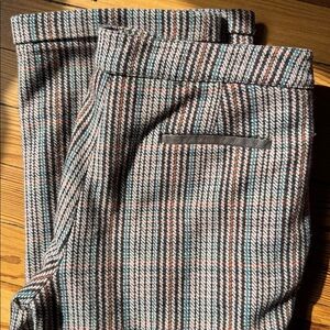 Multicolor Plaid Trousers with Brown Accents